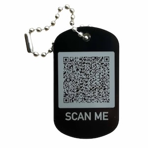 緊急カード QR コード キーチェーン SOS パーソナライズされたギフトのアイデア QR コードの個人的なテキストの連絡先詳細、緊急情報