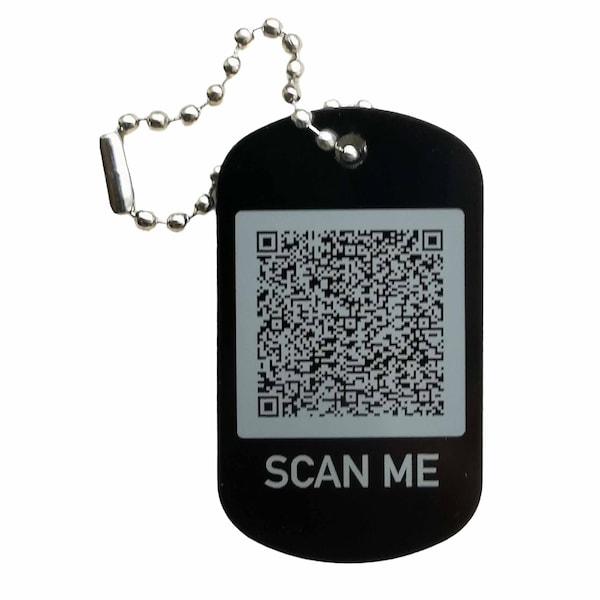 Emergency card QR code keychain SOS personalized gift idea personal text in QR code contact details, emergency information