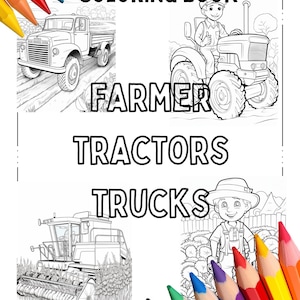 32x Farm Tractors Pictures to Color Coloring Pages for Children Printable Coloring Pages for Children&#39;s Birthday School Daycare