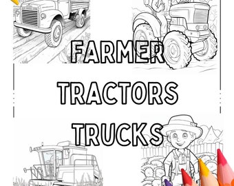 32x Farm Tractors Pictures to Color Coloring Pages for Children Printable Coloring Pages for Children&#39;s Birthday School Daycare
