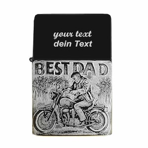 Best Dad lighter with engraving personalized gift birthday father&#39;s day dad father gift idea vintage motorcycle gift idea (empty)