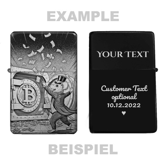 Accendino Bitcoin Mouse Motivo Crypto personalizzabile con