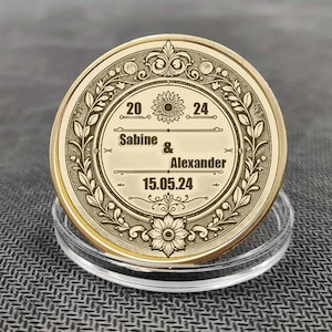 Huwelijksmunt cadeau-idee verloving bruiloft gepersonaliseerde munt jubileum souvenir herinnering herdenkingsmunt