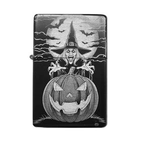 Witch Pumpkin Lighter Personalized | Halloween Lighter with Engraving | Spooky Gift