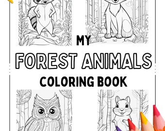 26x Forest Animals Coloring Pages Children, Animals Forest, Printable Coloring Pages Kindergarten School Children&#39;s Birthdays