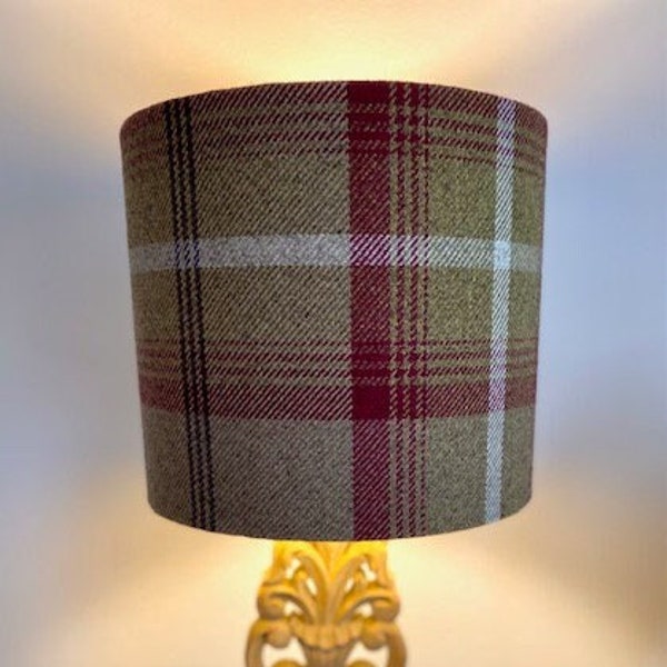 Lampenschirm - Lampshade - Tweed Moss - Handgemacht - Unikat