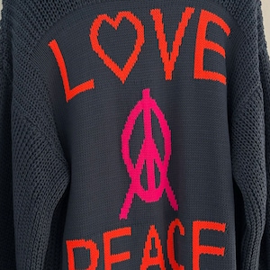 Langer Strickcardigan Love & Peace Bild 6