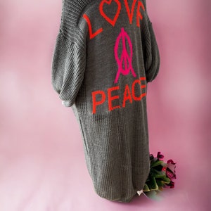 Langer Strickcardigan Love & Peace Bild 2