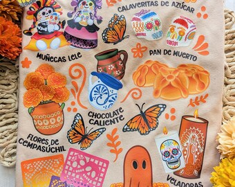 Camiseta mexicana del Día de muertos / Camiseta del Día de muertos / Día de los muertos