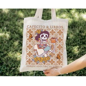 Cafecito y libros tote
