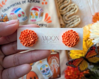 Pendientes de arcilla mexicanos dia de los muertos/ Semental Dia de muertos Sementales Marygold / Sementales Cempasúchil / Pendientes de arcilla Cempasúchil