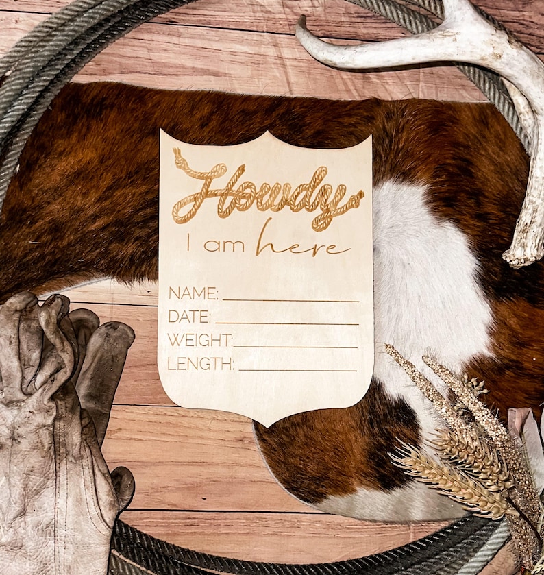 Rodeo Back Number Birth Announcement - Etsy