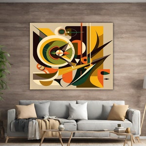 Abstract Art Mid Century Wall Art Colorful Abstract Shapes Wall Art Print Home Decor Modern Eye Catching Art Gift Idea Deco Large Art Canvas