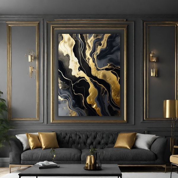 Black Gold Wall Art - Etsy