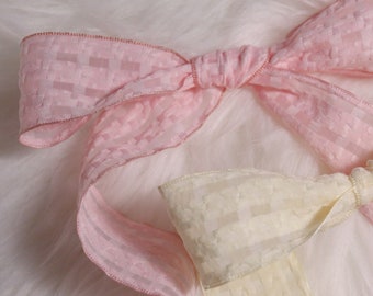 Pink and Yellow Woven Ribbons, 40mm wide