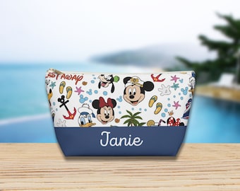 Disney Cruise Cosmetic bag, Personalized Disney Bag, Disney Makeup Bag, Disney Cruise Bag, Fish Extender Gift, Pencil Pouch, Castaway Cay