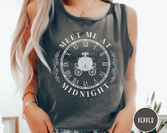 Meet Me at Midnight Shirt, Comfort Colors Tank, Midnights Swift, Cinderella tshirt, Disney Swift Mashup, Carriage Crewneck, Princess Era