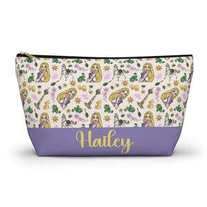 Custom Rapunzel Disney Makeup Bag, Personalized Cosmetic Bag, Tangled Zipper Pencil Pouch, Princess Rapunzel Gift, Pascal Cosmetic Case image 5