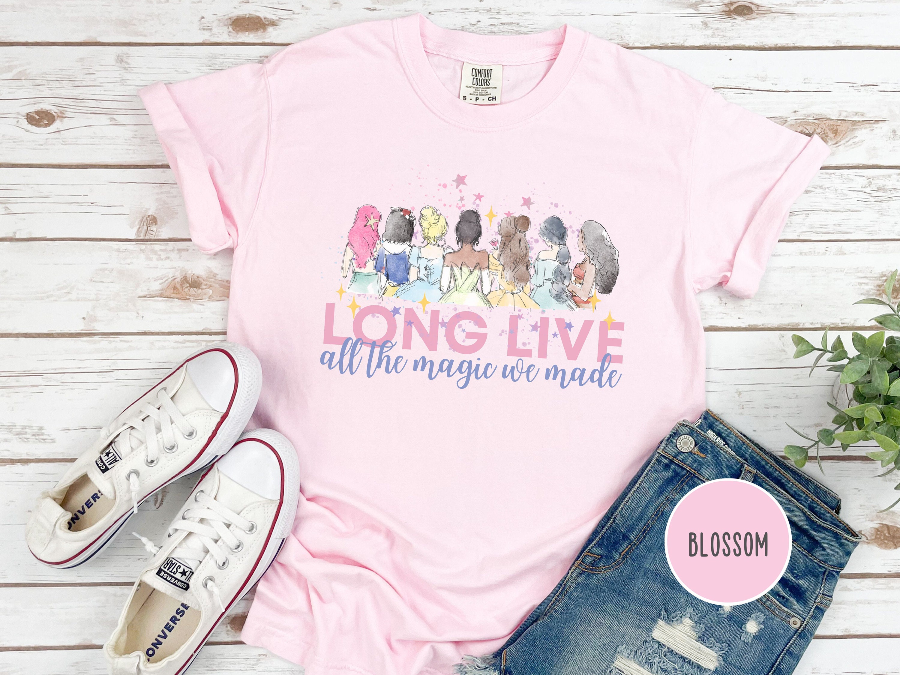 Long Live all the Magic we Made, Comfort Colors, Disney Swift Shirt, Princess Tee, Cinderella, Ariel, Snow White, Belle, Jasmine, Tiana