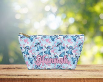 Disney Cosmetic Bag, Custom Lilo Stitch, Personalize Stitch Accessory Bag, Disney Pencil Pouch, Stitch Makeup Bag, Disney Makeup Bag, Travel