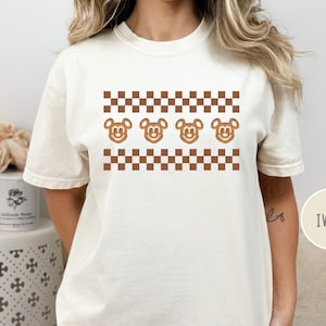 Mickey Pretzel Shirt, Disney Comfort Colors, Mickey Shaped Food Tee, Retro Checkerboard Disney T-Shirt, Disney Snacks Shirt, Vintage Disney