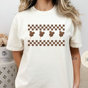 Mickey Ice Cream Shirt, Disney Comfort Colors, Mickey Shaped Food Tee, Retro Checkerboard Disney TShirt, Disney Snacks Shirt, Vintage Disney