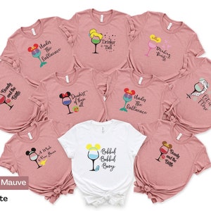 Disney Bachelorette Shirts, Princess Drinking Shirts, Wine Glass Shirt, Food and Wine Festival, Girls Trip, Epcot Festival, Bibbidi Booze