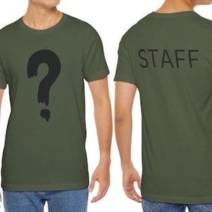 Gravity Falls Soos Ramirez Mystery Shack Staff Question Mark Shirt 2 Sided Unisex Halloween Cosplay, Couples Shirt, Matching Couples Costume