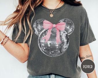 Coquette Disney Shirt Disco Mickey Disco Ball Minnie Bow Mickey Ears, Disney Trip Shirt, Preppy Disney Comfort Colors, Girls Trip Disney