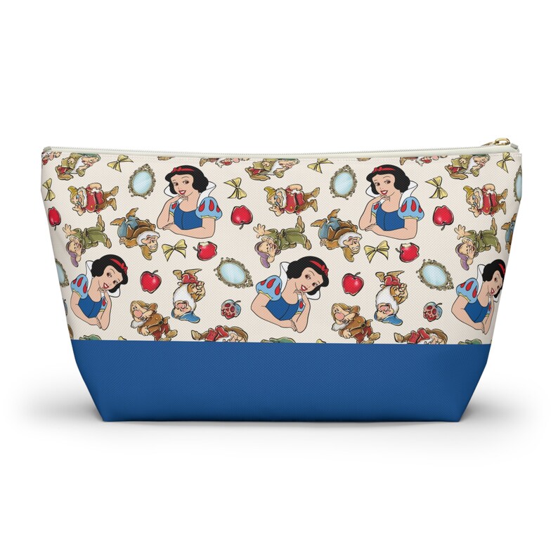 Custom Snow White Makeup Bag, Disney Cosmetic Bag, Personalized Princess Snow White Gift, Zipper Pencil Pouch, Toiletry Bag, 7 Dwarfs Tote 画像 2