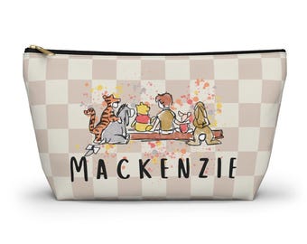 Custom Disney Winnie The Pooh Pouch, Personalized Disney Pencil Pouch, Makeup Bag, Cosmetic Bag, Back to school Bag, Crafts Supplies Pouch