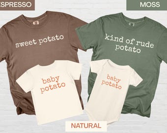 Funny Thanksgiving Couples Shirt Sweet Potato Kind Of Rude Potato Baby Potato Matching Thanksgiving Shirts Family Fall Couple Tee