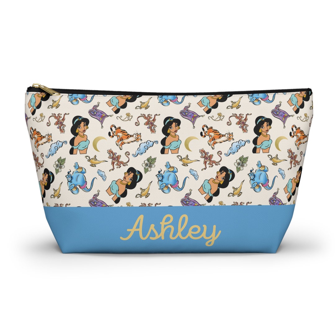 Custom Princess Jasmine Makeup Bag, Disney Cosmetic Bag, Personalized