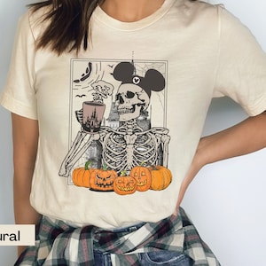 Mickey Skeleton Coffee Shirt, Vintage Disney Skeleton Shirt, Disney Spooky Shirt, Disney Pumpkin Halloween Shirt, Stay Spooky Shirt