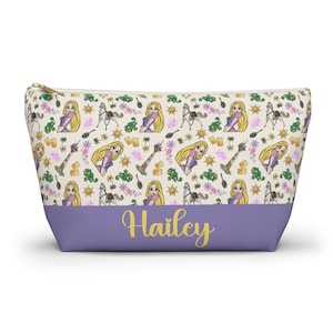 Custom Rapunzel Disney Makeup Bag, Personalized Cosmetic Bag, Tangled Zipper Pencil Pouch, Princess Rapunzel Gift, Pascal Cosmetic Case