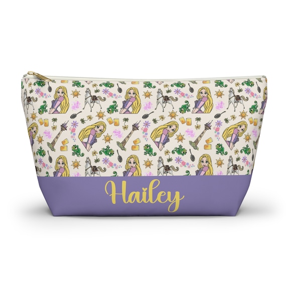Custom Rapunzel Disney Makeup Bag, Personalized Cosmetic Bag, Tangled Zipper Pencil Pouch, Princess Rapunzel Gift, Pascal Cosmetic Case