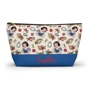 Custom Snow White Makeup Bag, Disney Cosmetic Bag, Personalized Princess Snow White Gift, Zipper Pencil Pouch, Toiletry Bag, 7 Dwarfs Tote 画像 7