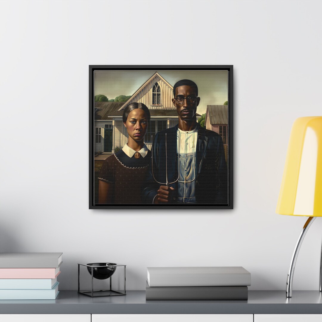 African-american Gothic Canvas Print - Etsy