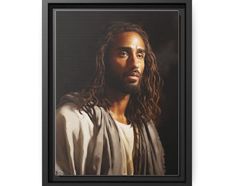 Black Jesus Canvas Wall Art | African American Jesus Print | Religious Christian Home Decor | Spiritual Gift | Modern Canvas Print