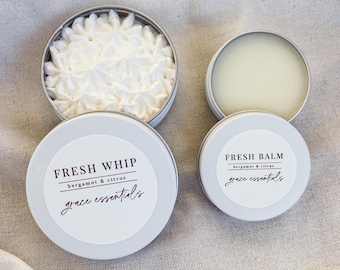 FRESH Balm + Whipped Tallow Travel Set | Regenerative Grass-Fed Suet | Bergamot + Grapefruit + Tangerine | Small Batch