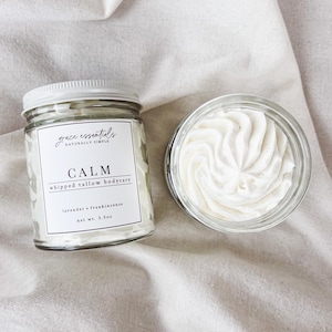 CALM Whipped Tallow Balm ll Grass-fed & Finished Beef Tallow • Lavender • Frankincense • Infused Chamomile ll Natural Skincare || Hydrating