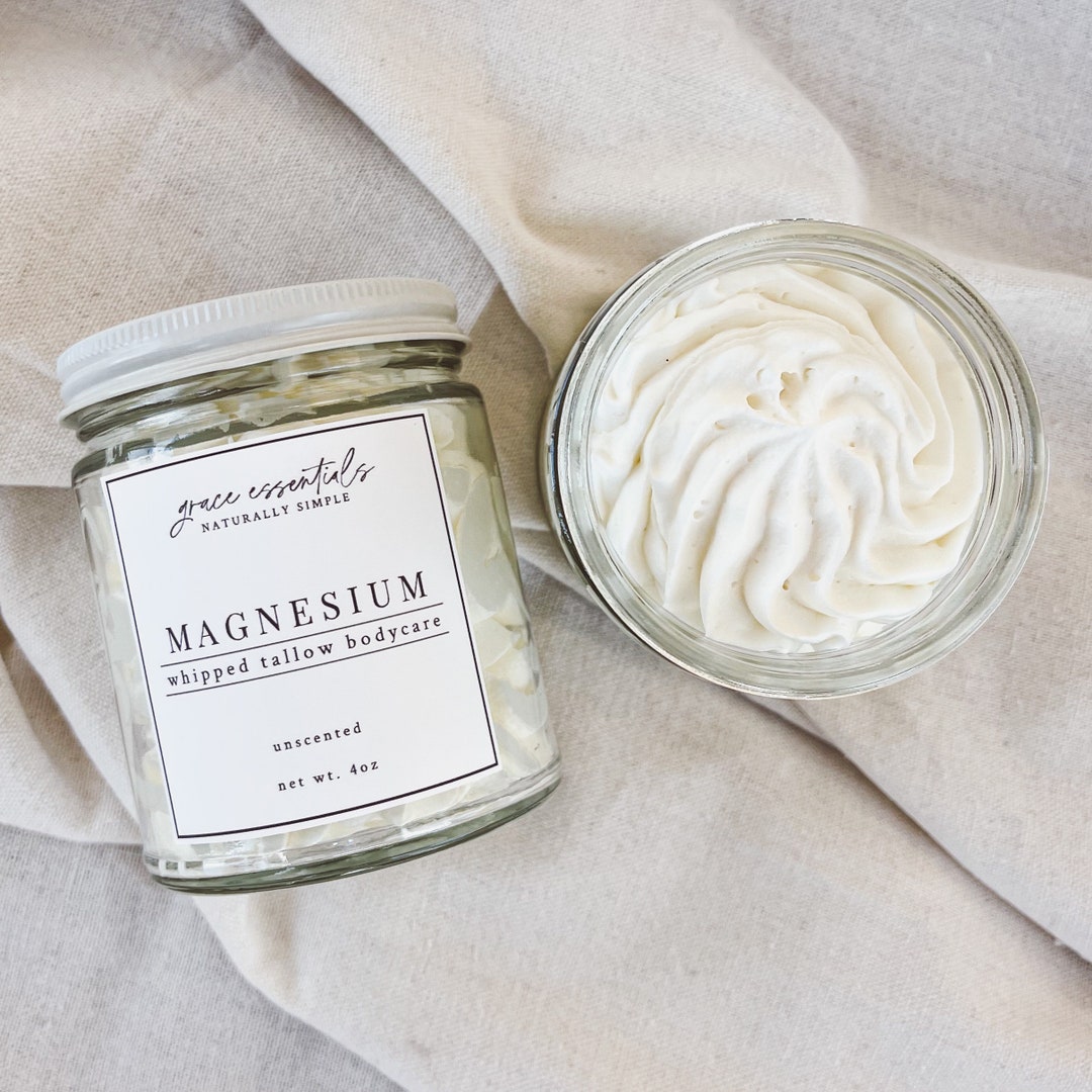 MAGNESIUM Whipped Tallow Balm Ll Grassfed & Finished Beef Suet Tallow