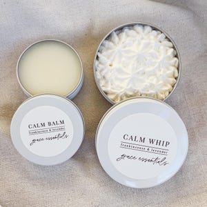 CALM Balm + Whipped Tallow Travel Set ll Grass-fed & Finished Beef Tallow • Lavender • Frankincense • Infused Chamomile ll Natural Skincare