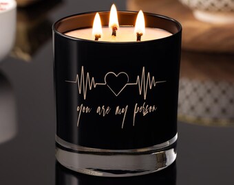 You Are My Person Personalized Engraved Triple Wick Soy Candle Gift for Boyfriend or Husband, with gift box