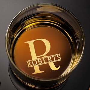 Unique Whiskey Glass with Custom Engraving - Ideal Valentine&#39;s Day Gift for Him, Husband or Boyfriend, Free Gift Box