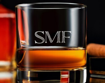 Unique Whiskey Glass with Custom Engraving - Great Christmas Gift - Free Gift Box