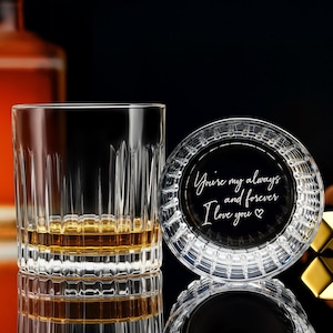Unique Whiskey Crystal Glass with Custom Engraving - Great Christmas Gift - Free Gift Box
