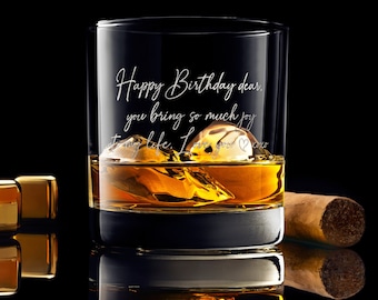 Custom Handwriting Whiskey Glass - Engrave Your Handwritten Gift Message for your Loved Ones.