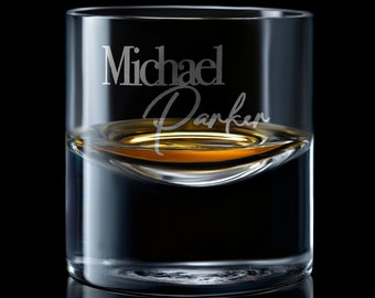Personalized Groomsman Whiskey Glass - Custom Wedding Whiskey Glass. Comes with free Gift Box.