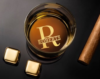 Personalized Groomsman Whiskey Glass - Custom Wedding Whiskey Glass. Comes with free Gift Box.